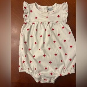 3/$20 Old Navy baby romper Maple Leafs 6-12M